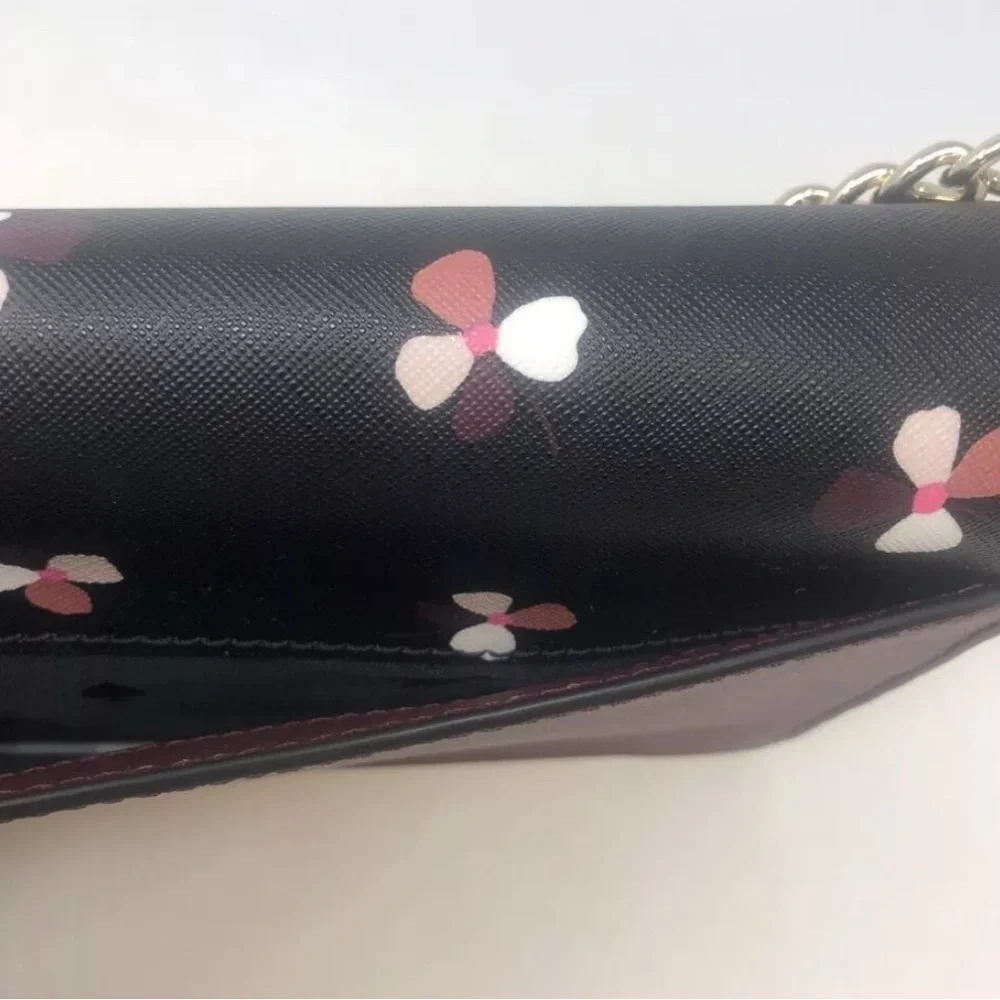 Kate Spade Black and Purple Crossbody Bag with Gold Chain‎